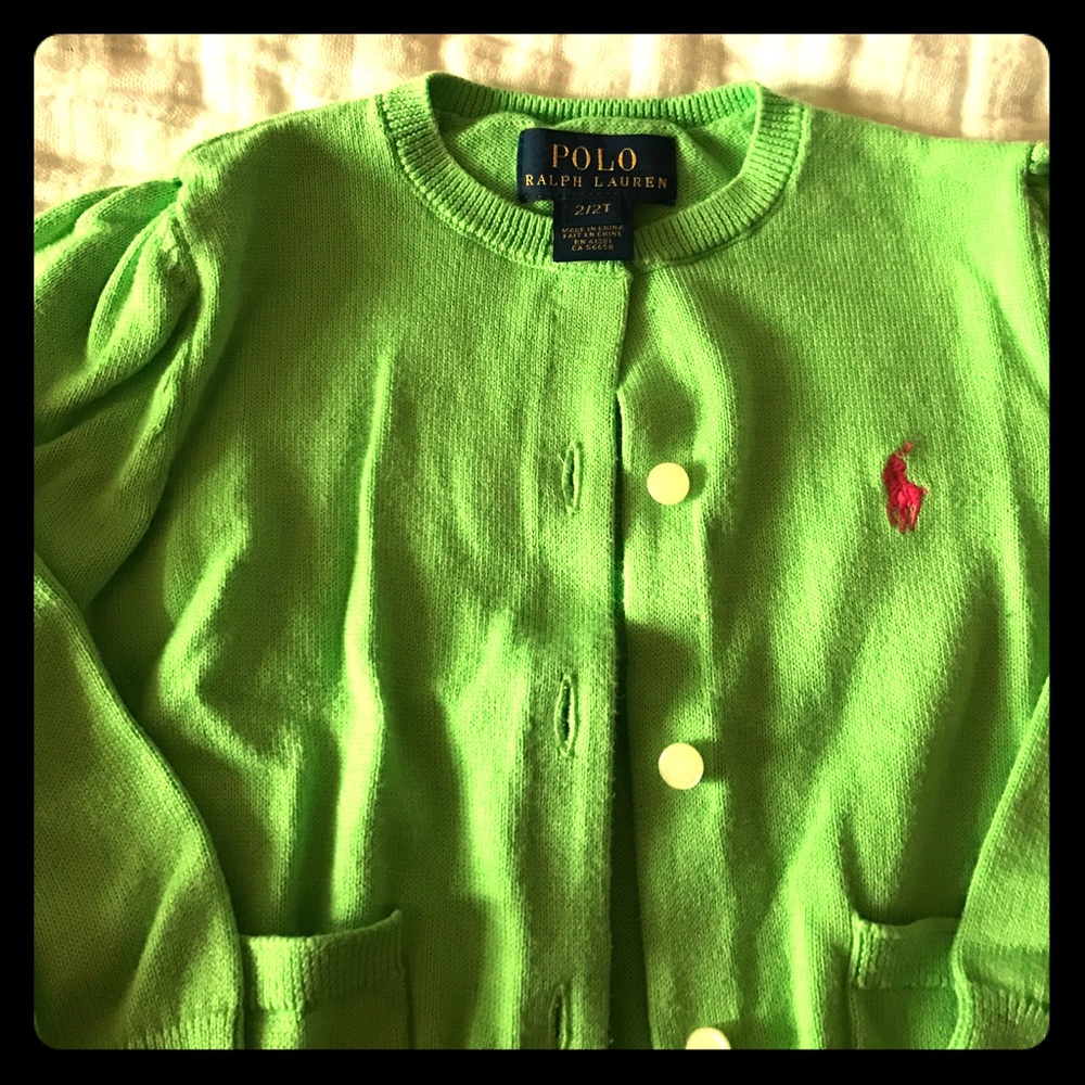 Polo Kelly green girls cardigan for 2t