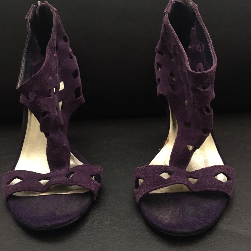 Purple suede heels