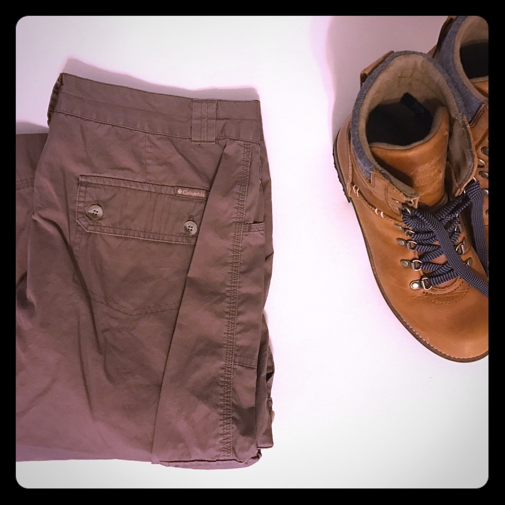 Columbia Brown Cotton Cargo Capri Pants