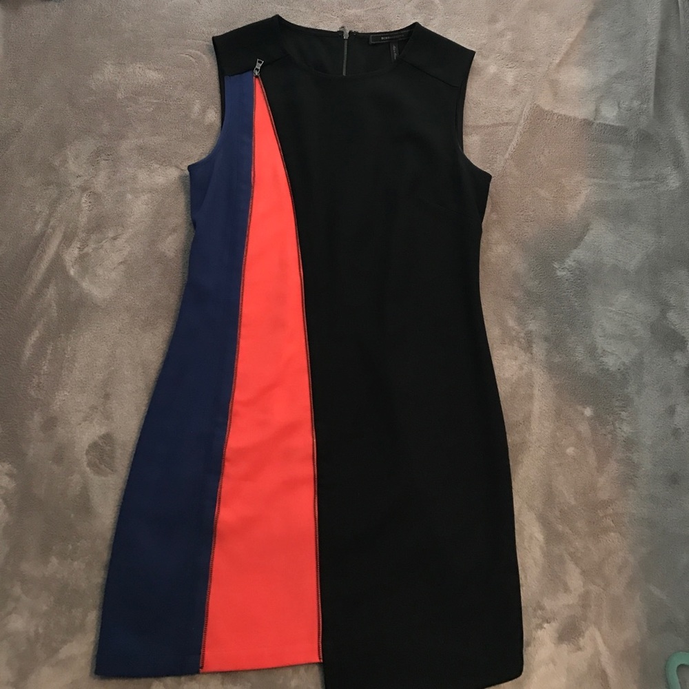 Asymmetric BCBG Color Block Dress