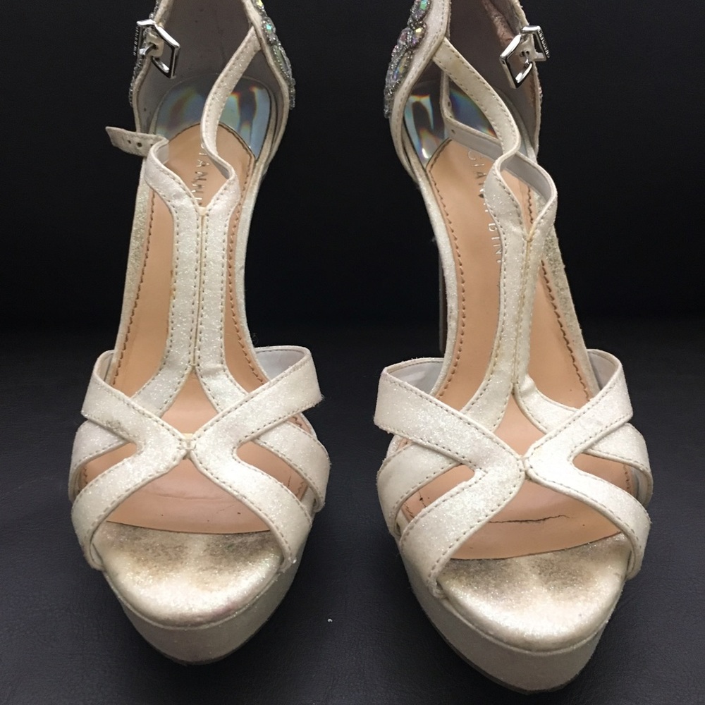 White Glitzy Heels