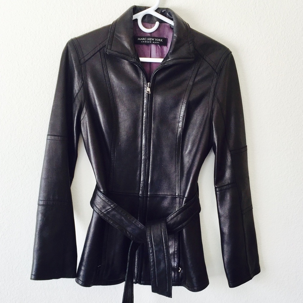Black leather jacket