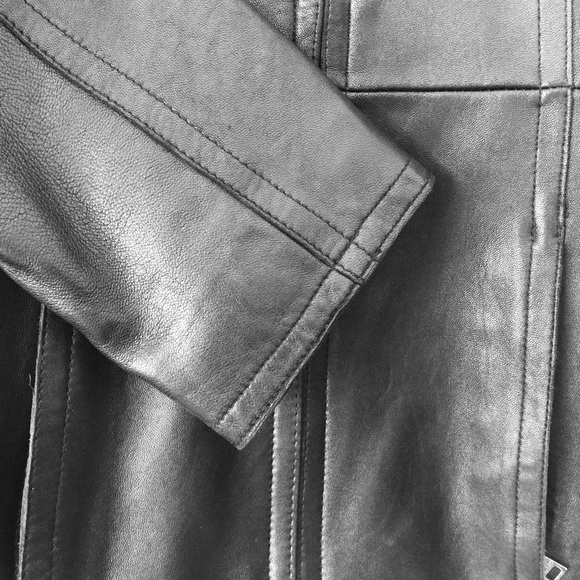 Black leather jacket - Picture 3 of 4