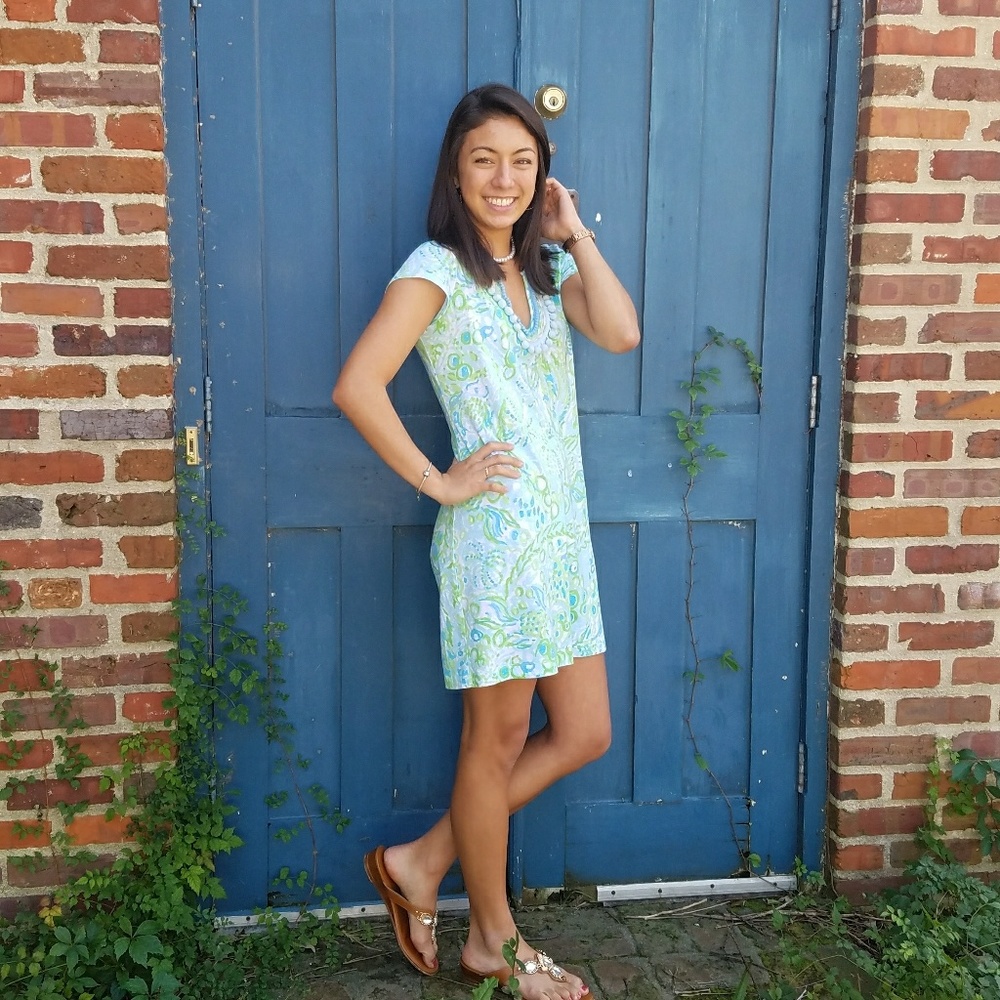 Lilly Pultizer Any Blue Fins Harper Dress