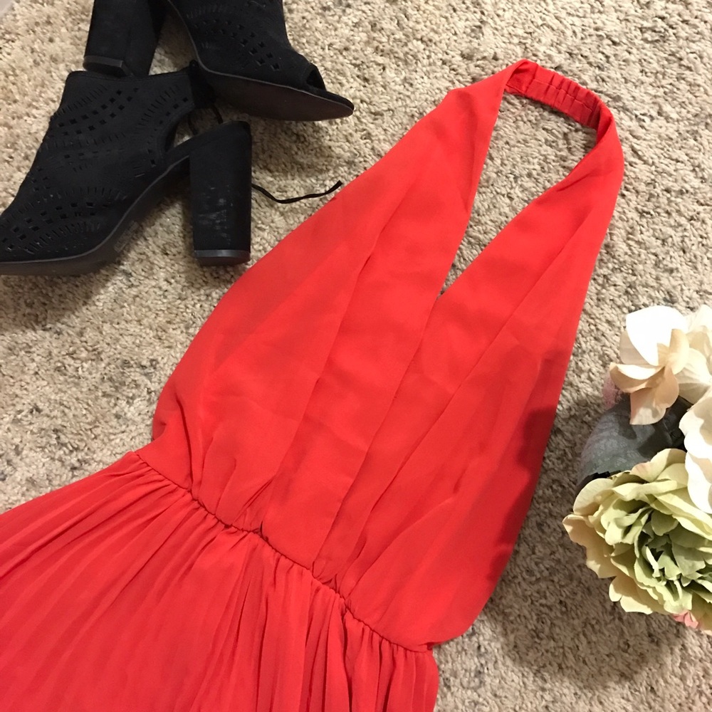 Red hot halter dress