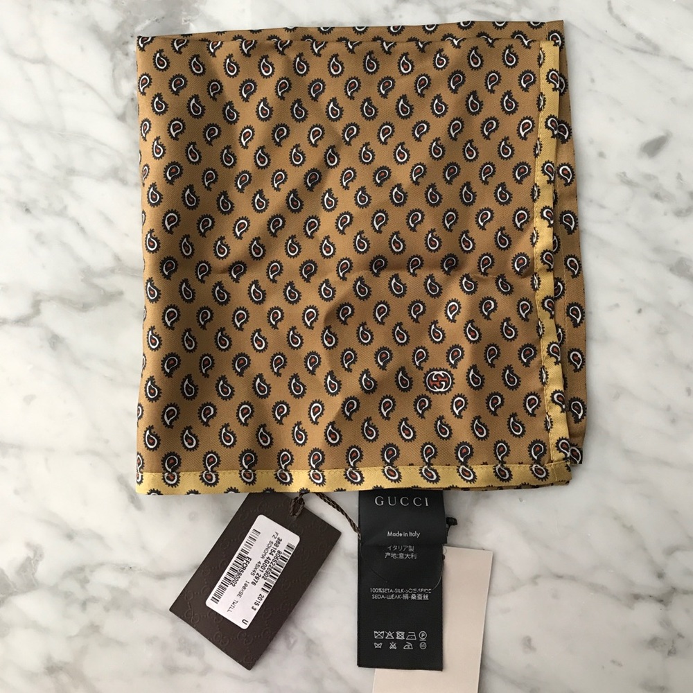 Gucci Paisley Pocket Square Handkerchief