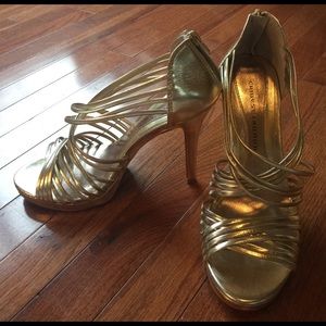 Metallic Gold Chinese Laundry Heels - Size 10