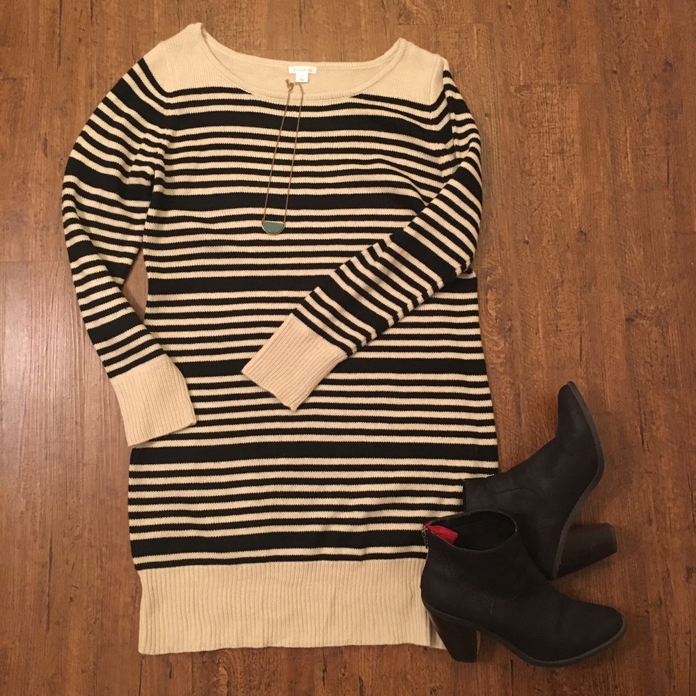 Black and Tan sweater dress