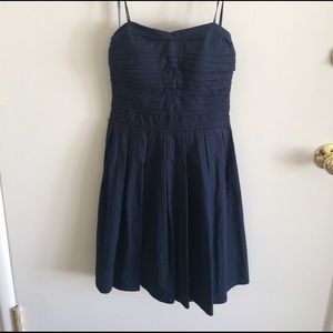 Strapless navy dress