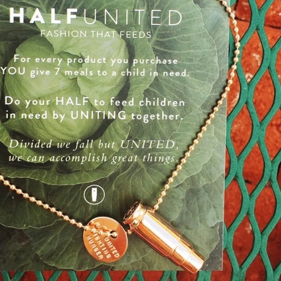 Fighting Hunger Bullet Necklace Industrial Style - Picture 2 of 2