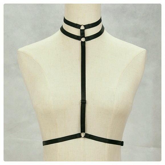 ๐LAST 1๐ H.P. ๐Sexy Black Harness Bra - Picture 2 of 4
