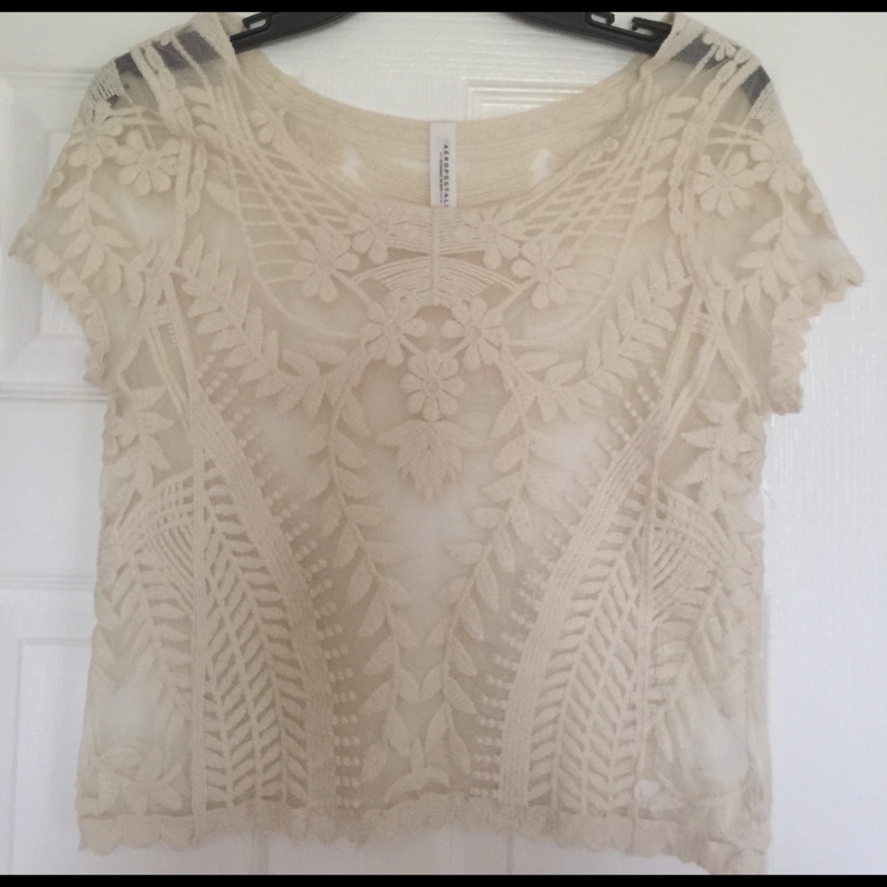 Sheer floral top by Aeropostale.