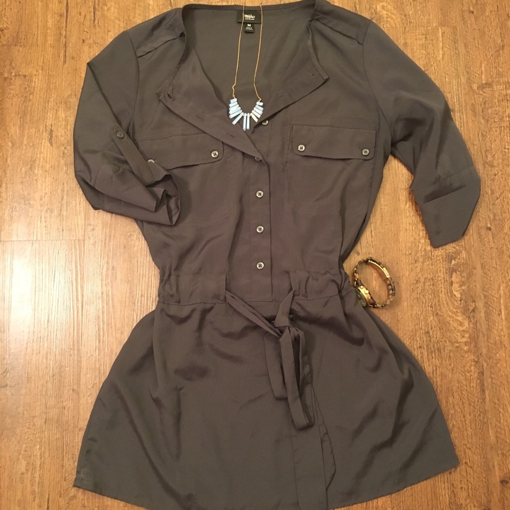 Dark grey button up tunic