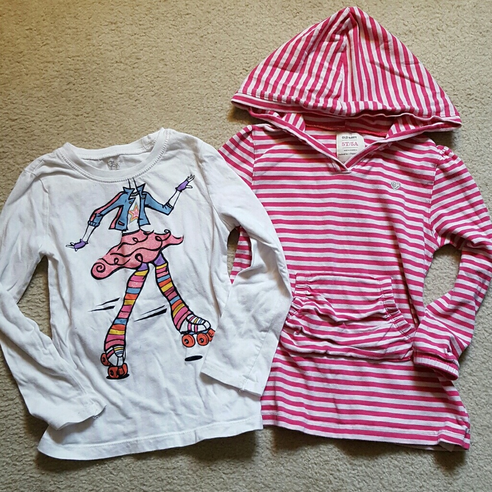 2 little girl long sleeve shirts