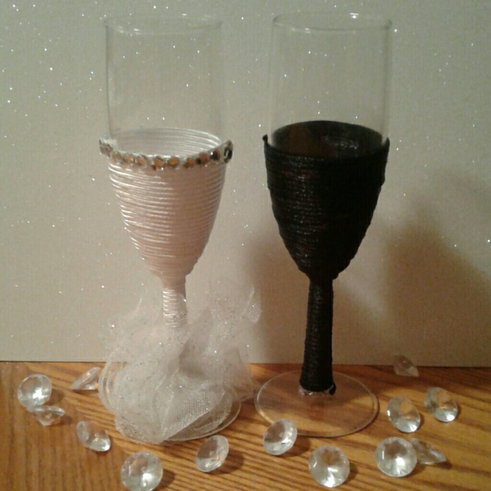 Bride and Groom Champagne Glasses