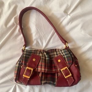 Tommy Hilfiger Handbag Purse Red Leather Plaid