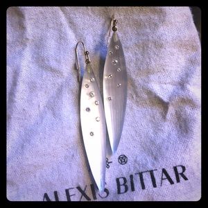 Alexis Bittar "Diamond Dust" Lucite Leaf Earrings