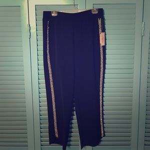 juicy couture silky black loose pants with jewels
