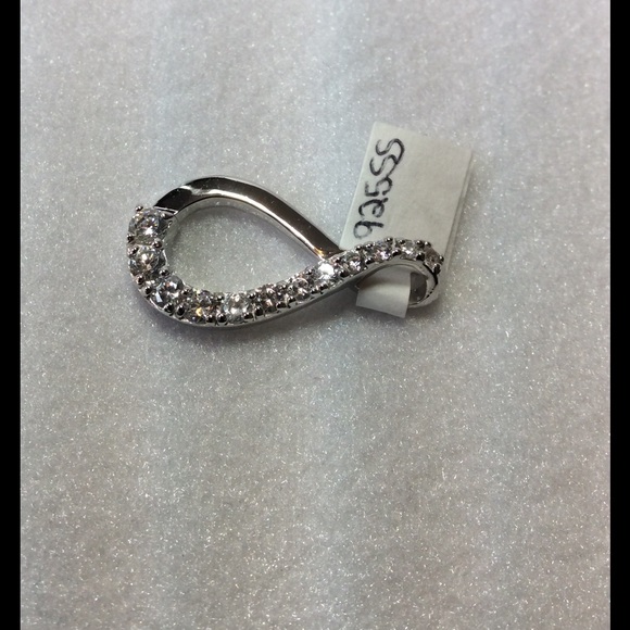 FINAL SALE PRICE Open Swirl Silver Sparkle Pendant - Picture 3 of 3