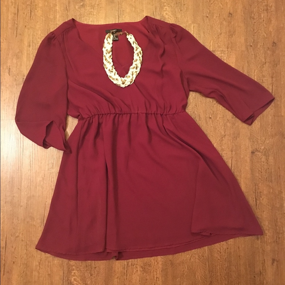 Deep Red long sleeve tunic