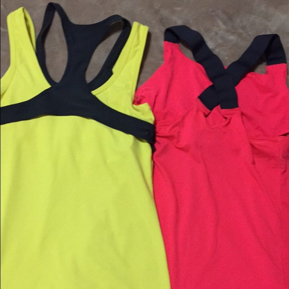 Bundle of workout tank tops (Coral & Yellow)