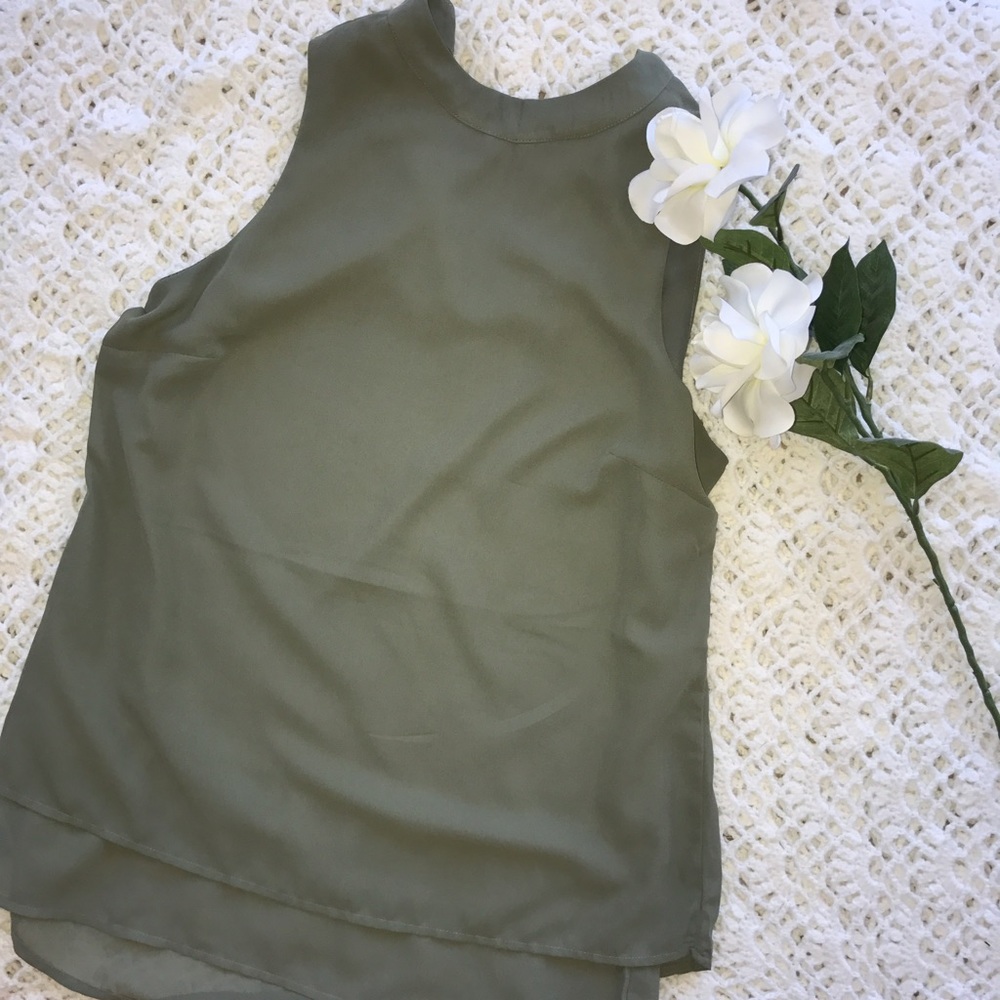 Japna army green tank top