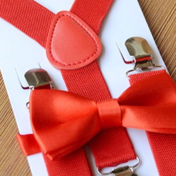 RED BOYS SUSPENDER & BOW TIE SET - *NWT* - Picture 1 of 4