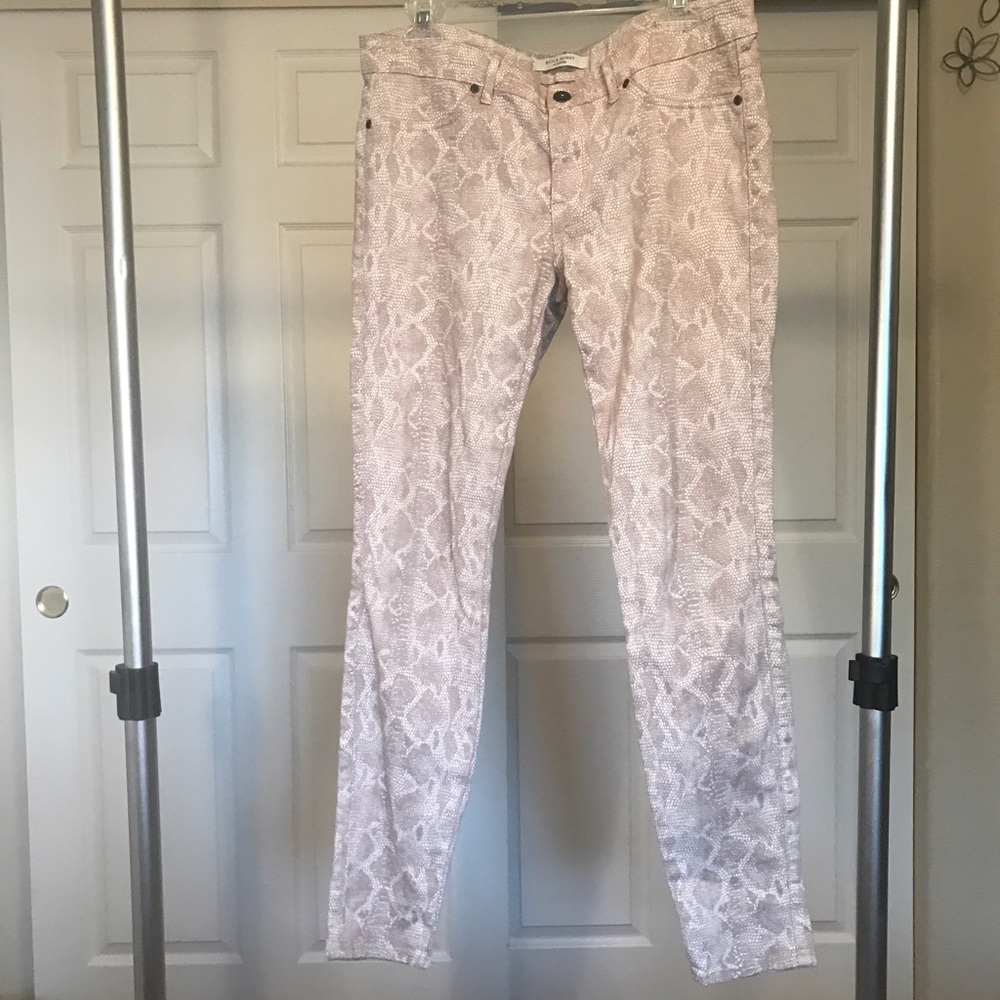 Snake skin print jeans
