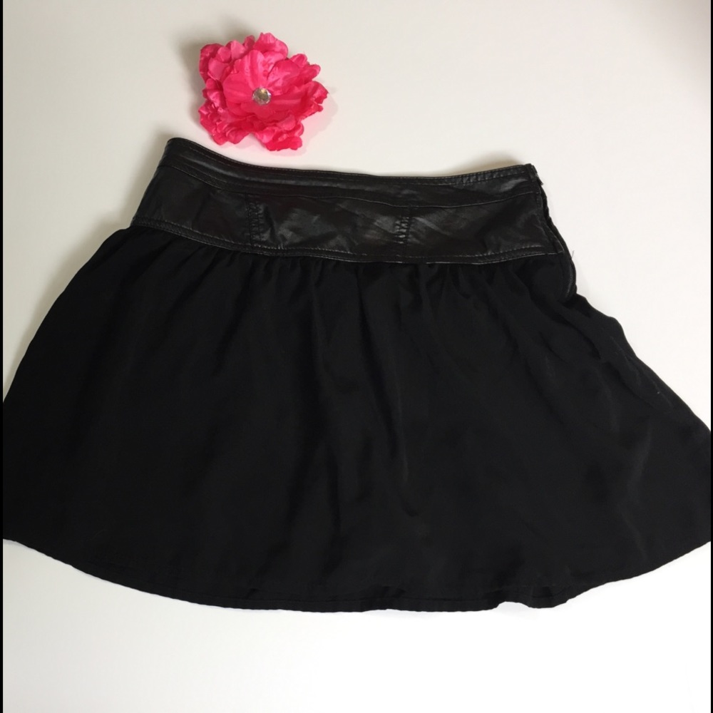 Black leather topped skirt