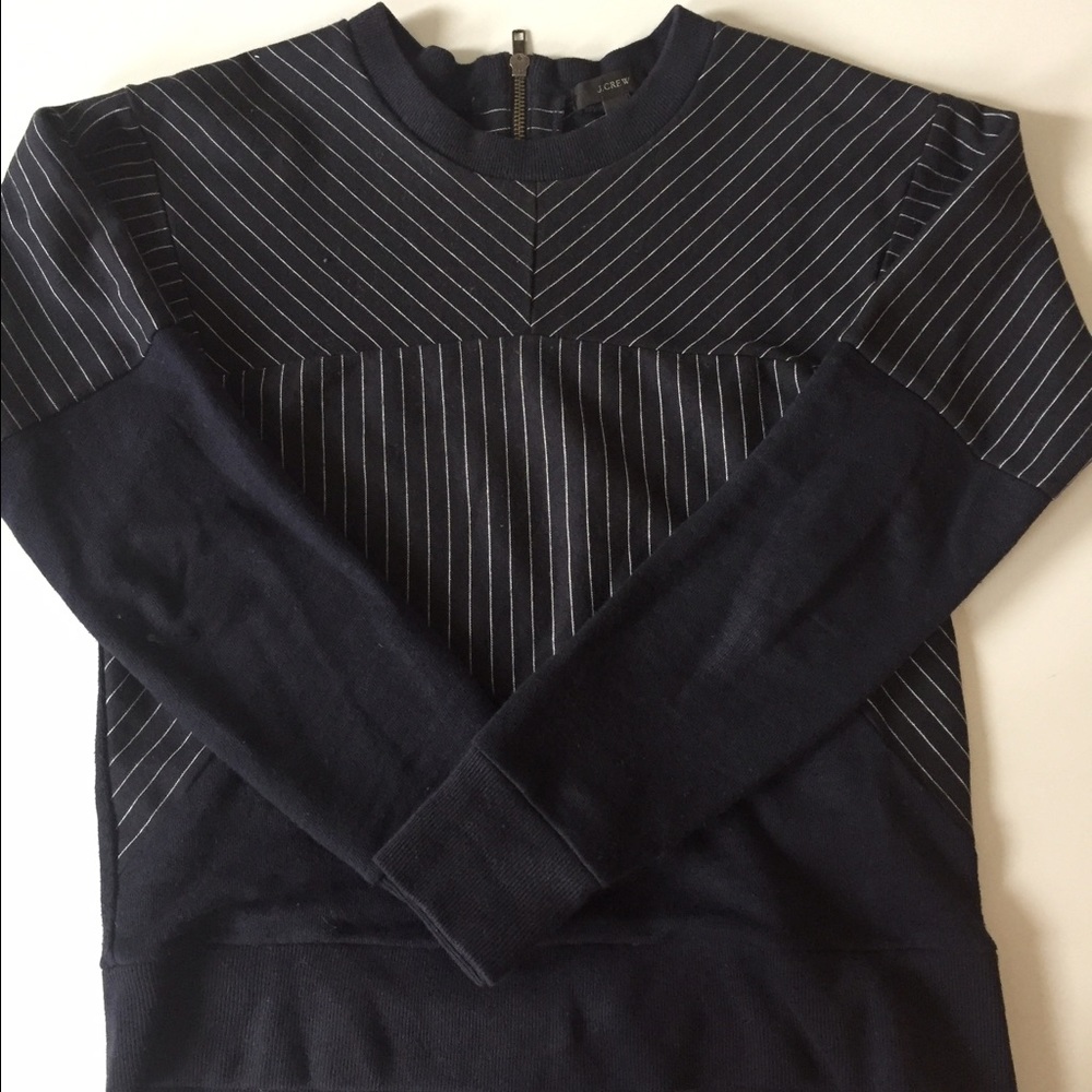 Navy pinstripe sweatshirt - J. crew XS