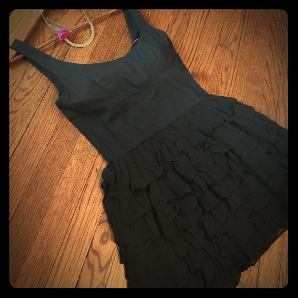 Black ruffled party dress