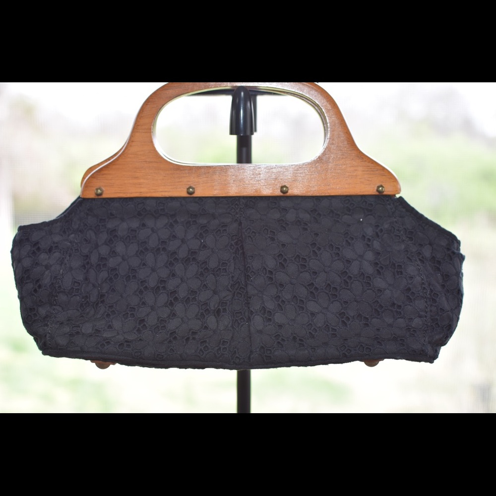 J crew clutch with wooden handles