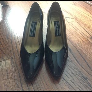 Stuart Weitzman black patent leather pumps