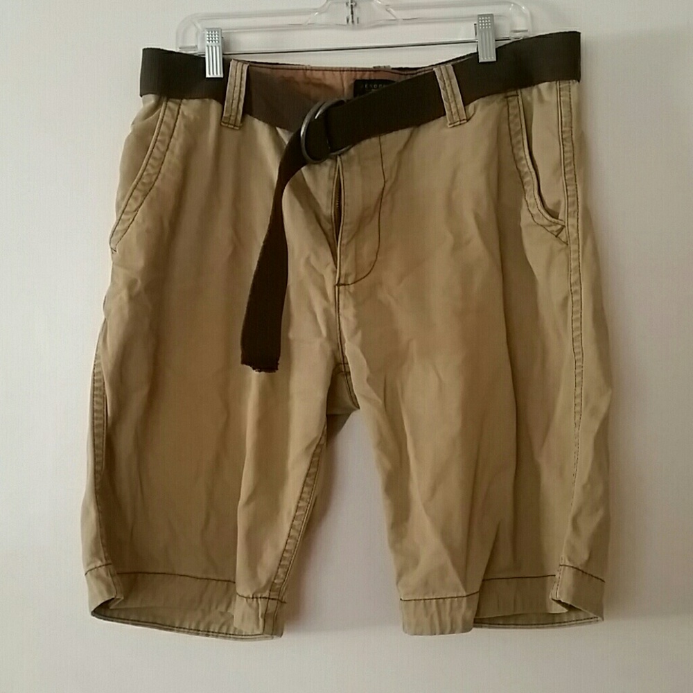 Aeropostale dark khaki flat front shorts