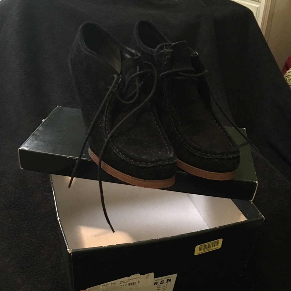 Ralph Lauren black suede wedges