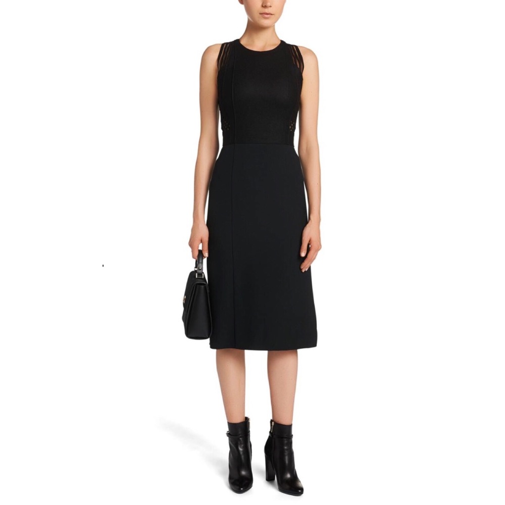 Hugo Boss Runway Edition Dress In Wool Laser Cut