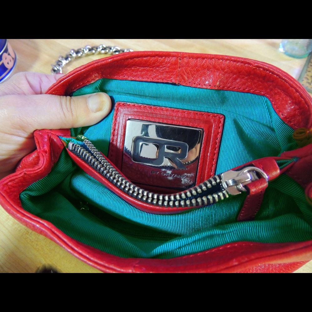 Red orYany Crossbody Leather Purse