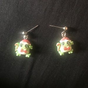 Frog Christmas earrings