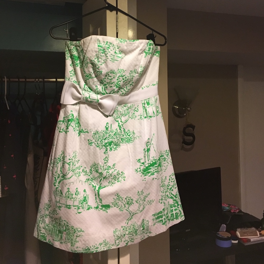 APS PRICE ✨💐Garden Toile Strapless Lilly Dress!