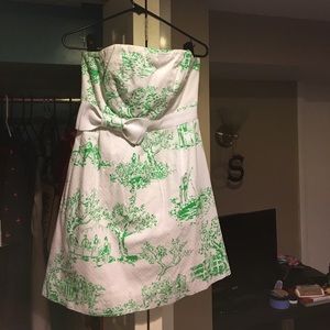 APS PRICE ✨💐Garden Toile Strapless Lilly Dress!