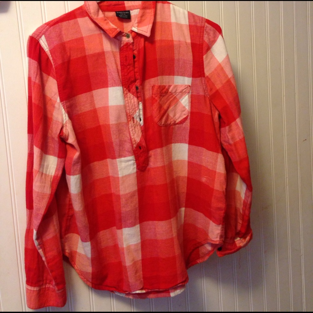 Plad shirt red white