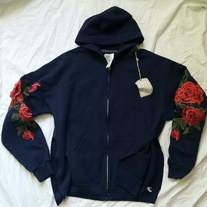 Vintage floral rose hoodie