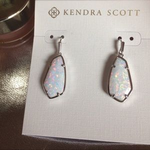 Kendra Scott Silver White Kyocera Opal Camelias