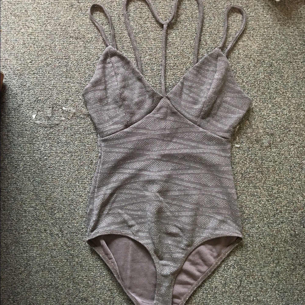Grey/sparkle body suit
