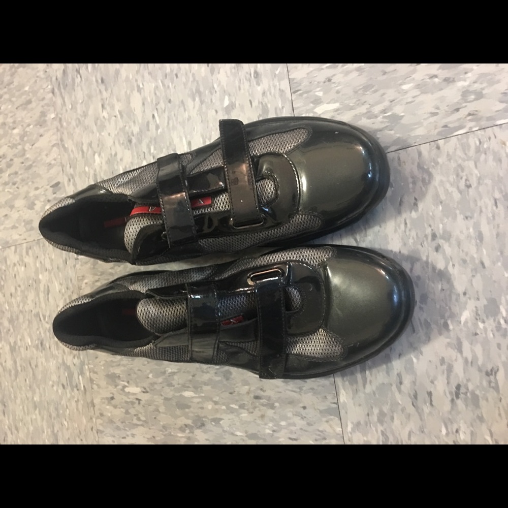 Men Prada two tone strap sneakers