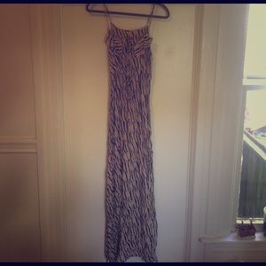 Blush and black maxi dress