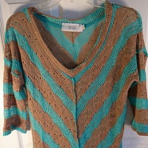 SOLD Perch by Blu Pepper Hi-lo Striped Knit Top