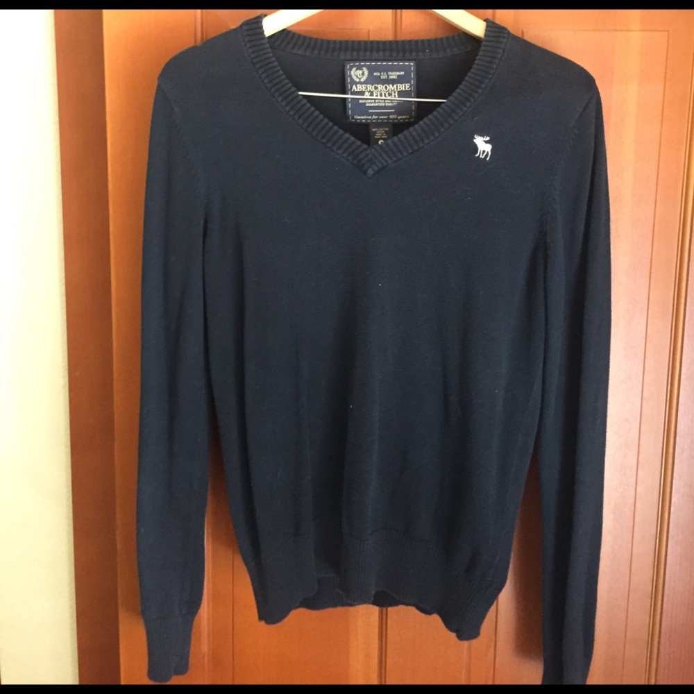 Abercrombie and Fitch Navy V-Neck Sweater