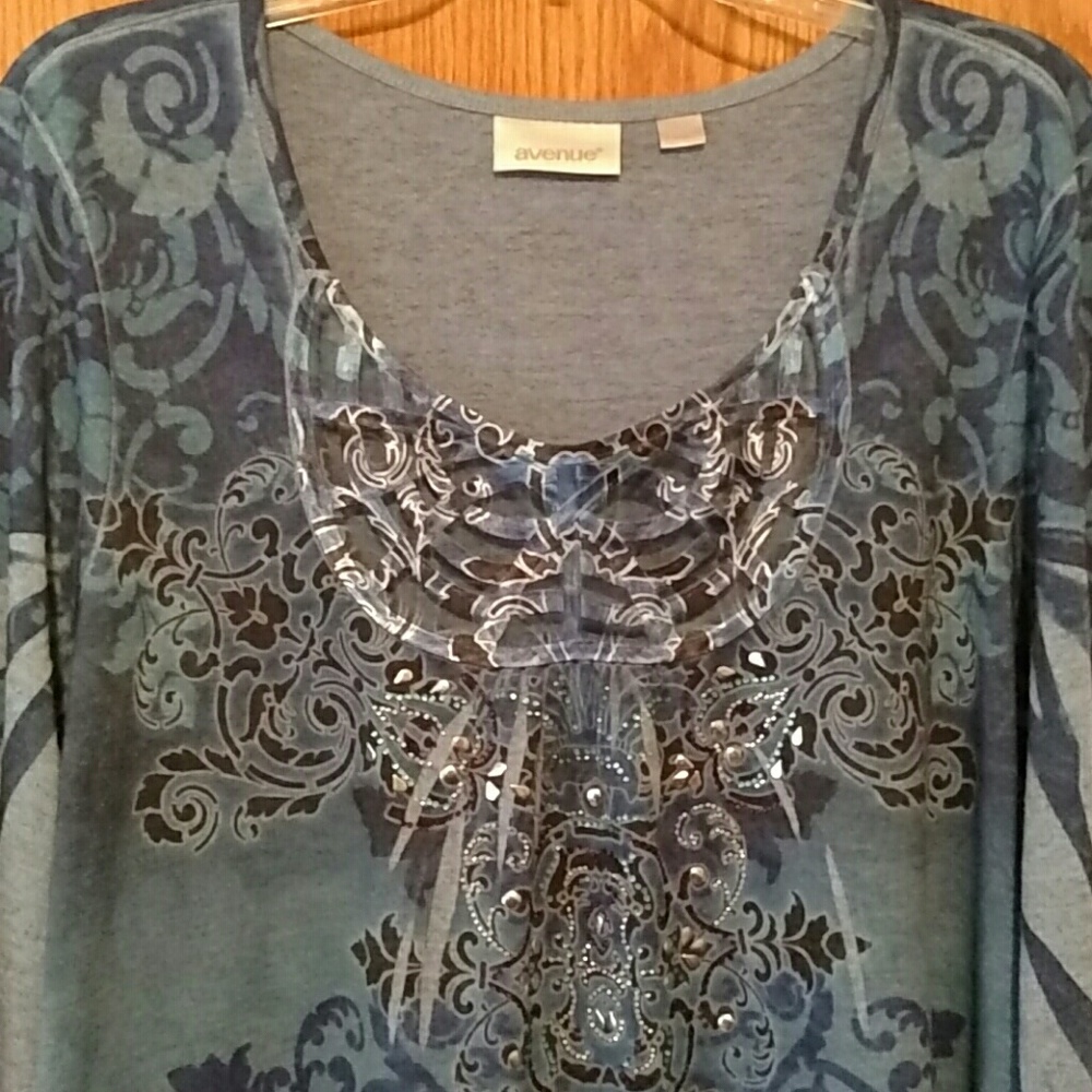 Blue multi tone with lace and rhinestones
