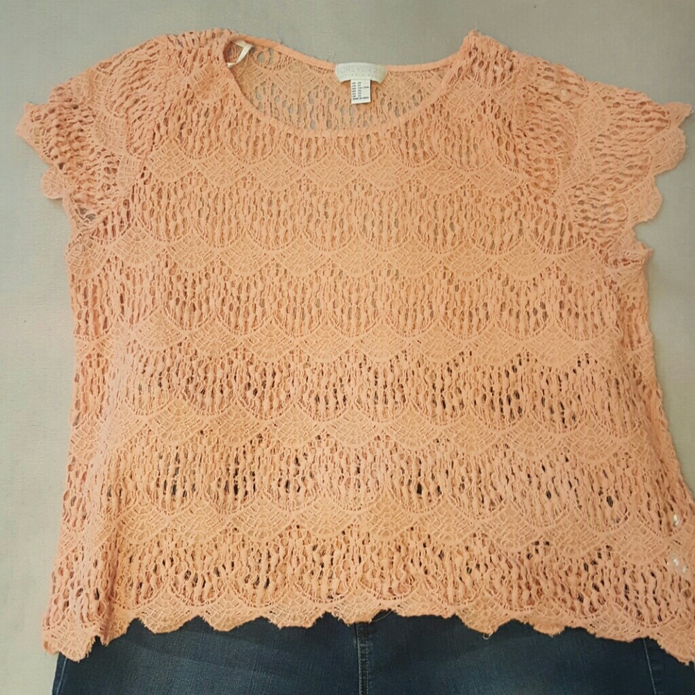 Salmon Crochet Top